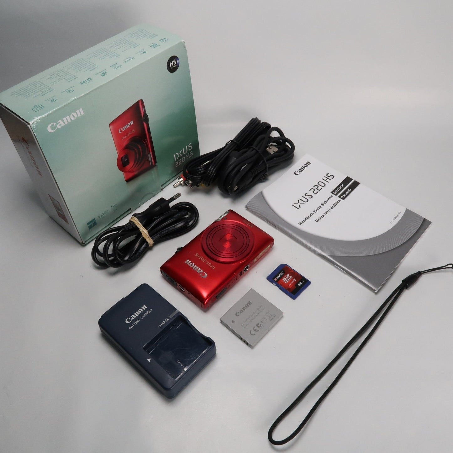 Cenon IXUS 220 HS 12.1MP Digital Camera Red – Boxed Set