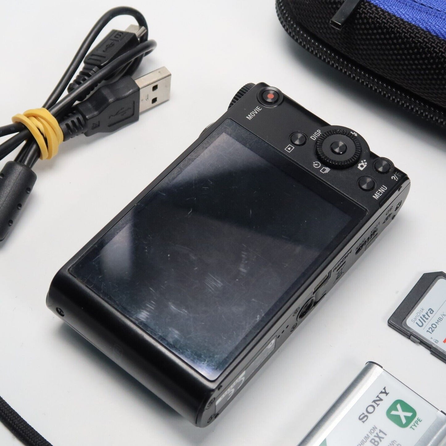 Soney Cyber-Shot DSC-WX300 18.2MP Digital Camera Black with Case and 32GB SD Card