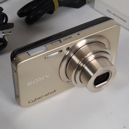 Soney Cyber-Shot DSC-W570 16.1MP 5x Digital Camera Gold – Very Good
