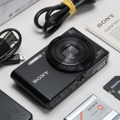 Soney Cyber-shot DSC-W830 20.1MP + Cenon IXUS 145 Black – Compact Digital Cameras Bundle