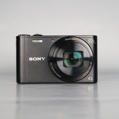 Soney Cyber-Shot DSC-WX300 18.2MP Digital Camera Black with Case and 32GB SD Card