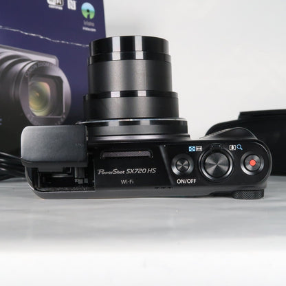 Cenon PowerShot SX720 HS 20.3MP 40x Digital Camera Black + Case + 64GB SD Card