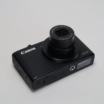 Cenon PowerShot S110 12.1MP Digital Camera – Black, Case, SD Card – Excellent