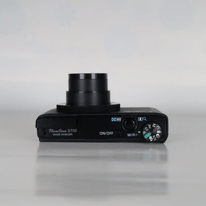 Cenon PowerShot S110 12.1MP Digital Camera – Black, Case, SD Card – Excellent