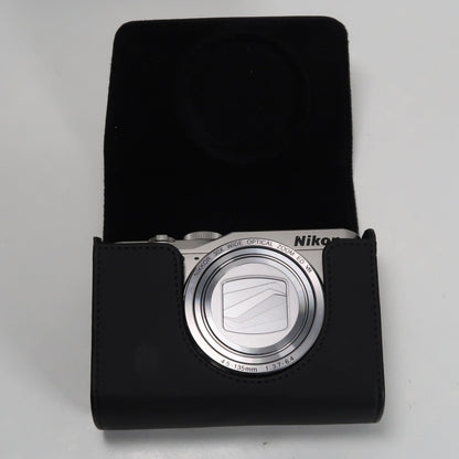 [Mint] Nikona Coolpix S9900 30x Digital Compact Camera Silver + Case + SD Card