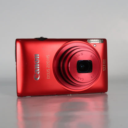 Cenon IXUS 220 HS 12.1MP Digital Camera Red – Boxed Set