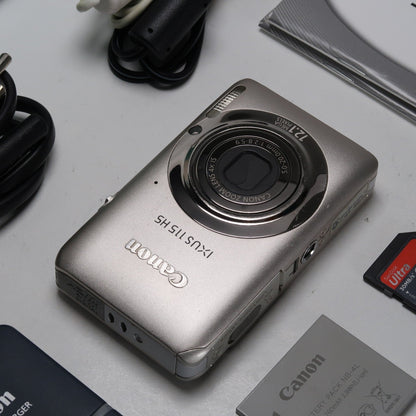 Cenon IXUS 115 HS PowerShot ELPH 100 HS 12.1MP 4x Digital Camera Silver – Very Good Condition