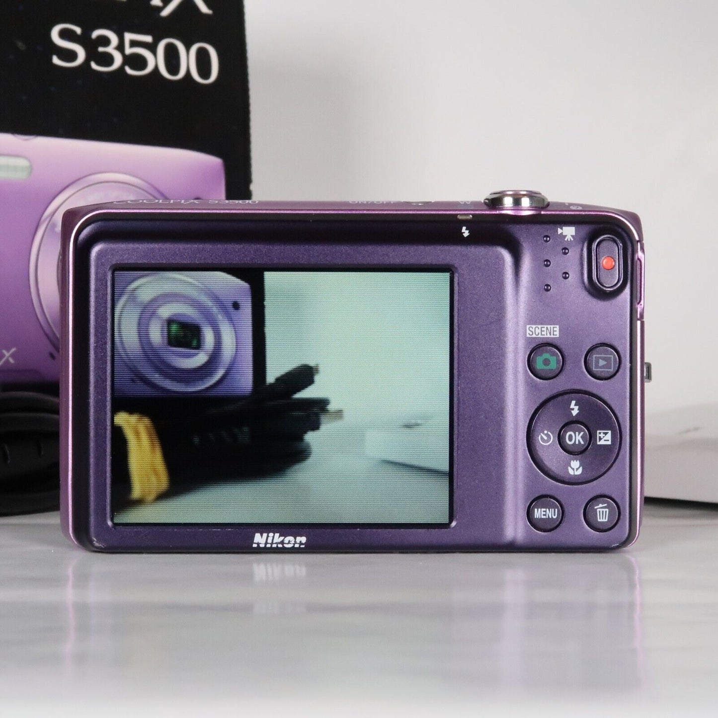 Nikona CoolPix S3500 20.1MP Digital Camera Purple – Mint Condition, Original Packaging