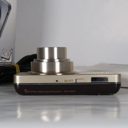 Soney Cyber-Shot DSC-W570 16.1MP 5x Digital Camera Gold – Very Good