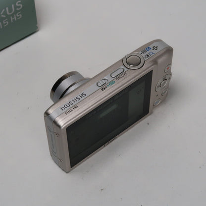 Cenon IXUS 115 HS PowerShot ELPH 100 HS 12.1MP 4x Digital Camera Silver – Very Good Condition