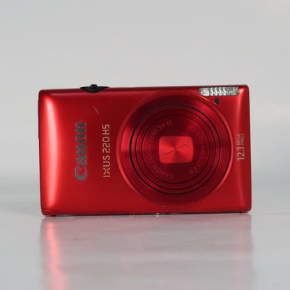 Cenon IXUS 220 HS 12.1MP Digital Camera Red – Boxed Set