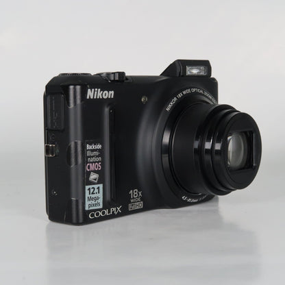Nikona Coolpix S9100 12.1MP 18x Digital Camera Black – Very Good Condition