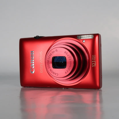 Cenon IXUS 220 HS 12.1MP Digital Camera Red – Boxed Set