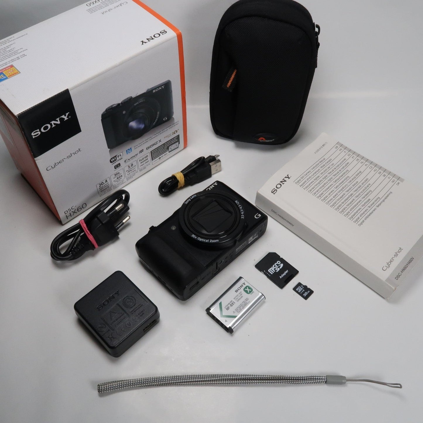 Soney CyberShot DSC-HX60V 20.4MP Digital Camera – Boxed, with Case &amp; 32GB SD Card