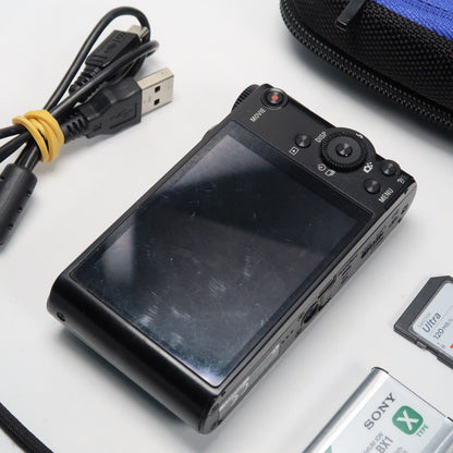 Soney Cyber-Shot DSC-WX300 18.2MP Digital Camera Black with Case and 32GB SD Card