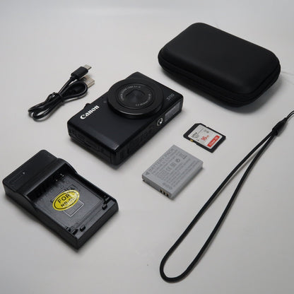 Cenon PowerShot S110 12.1MP Digital Camera – Black, Case, SD Card – Excellent