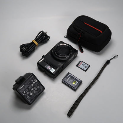 Nikona Coolpix S9100 12.1MP 18x Digital Camera Black – Very Good Condition