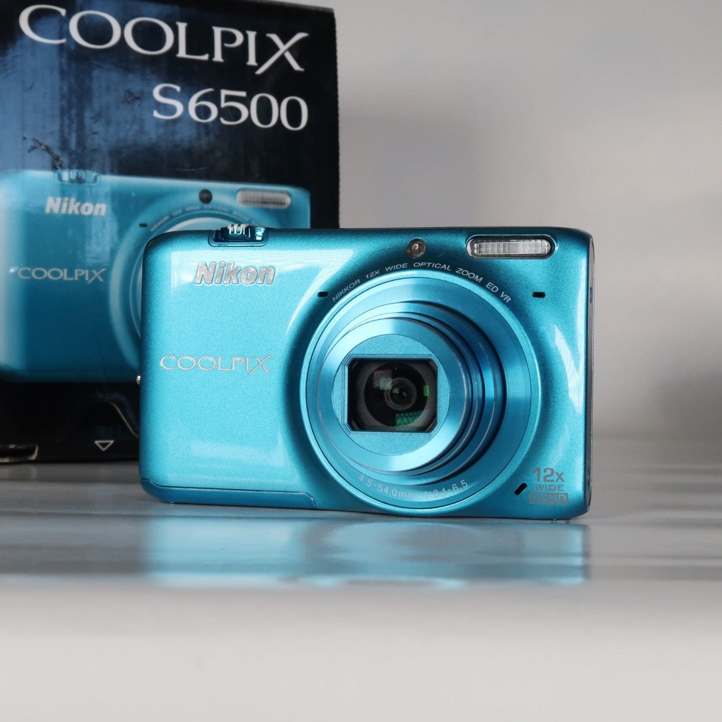 Nikona Coolpix S6500 16.0MP Compact Digital Camera – Blue, Complete Kit – Tested
