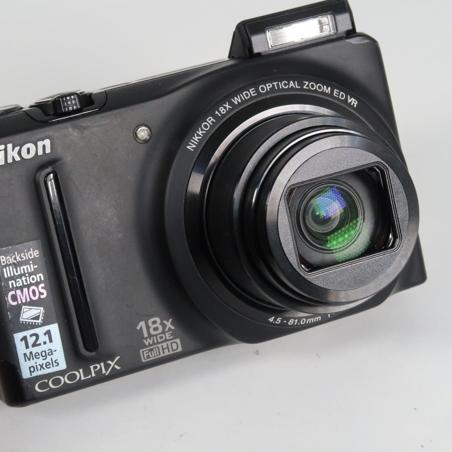 Nikona Coolpix S9100 12.1MP 18x Digital Camera Black – Very Good Condition